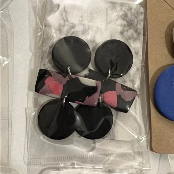 Colorful Homemade Clay Earrings Set Bundle (12pairs) - Picture 8 of 14